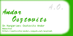 andor osztovits business card